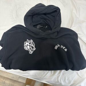 Darc Sport Black Hoodie with White Wolf Design